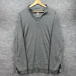 Johnnie-O Pullover Mens XL Gray Stripe Quarter Zip Performance Shirt Golf